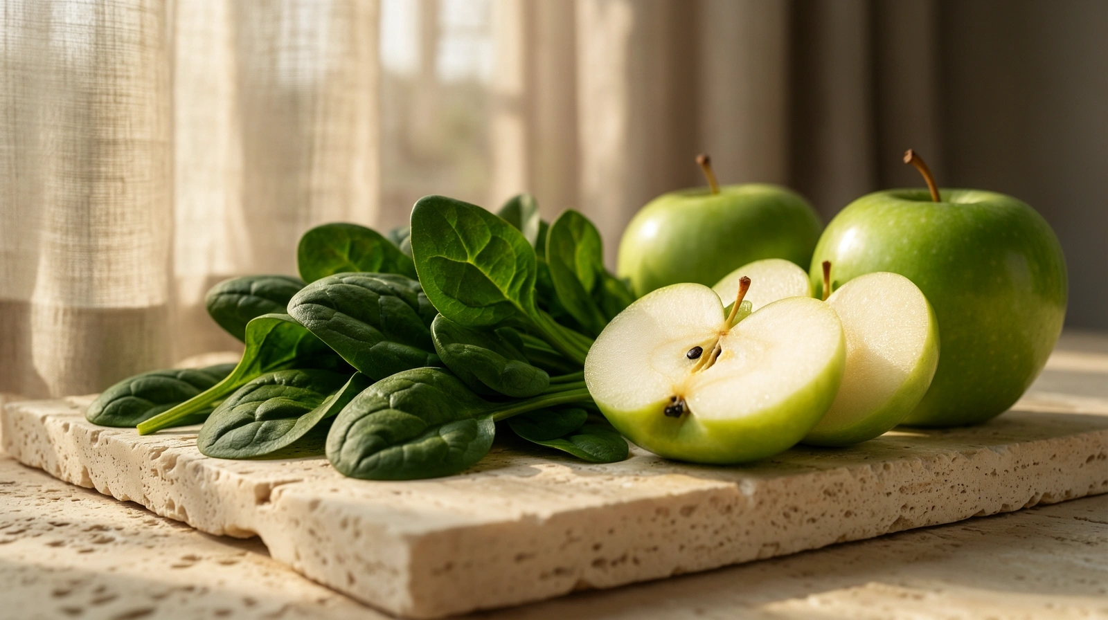 Ingrediente proaspete pe o masă de calcar
